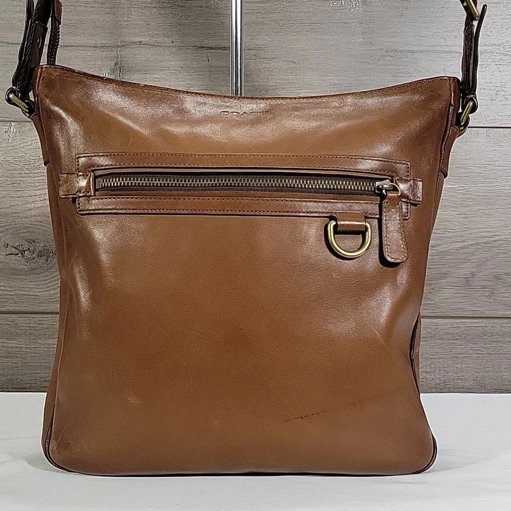 Men's Coach Bleeker Legacy Brown Leather Crossbody Shoulder Bag 70488